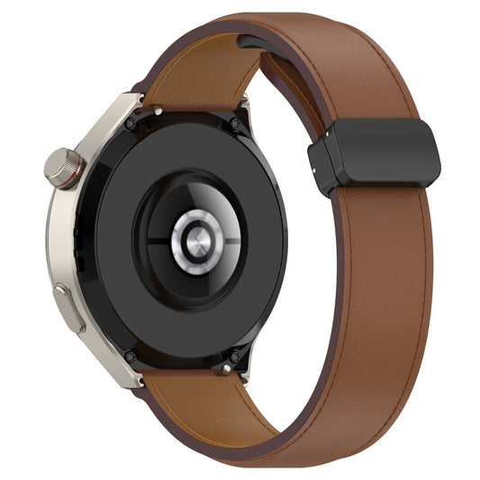For Huawei Watch 4 / Watch 4 Pro Folding Buckle Genuine Leather Watch Band(Brown) by bashfashion