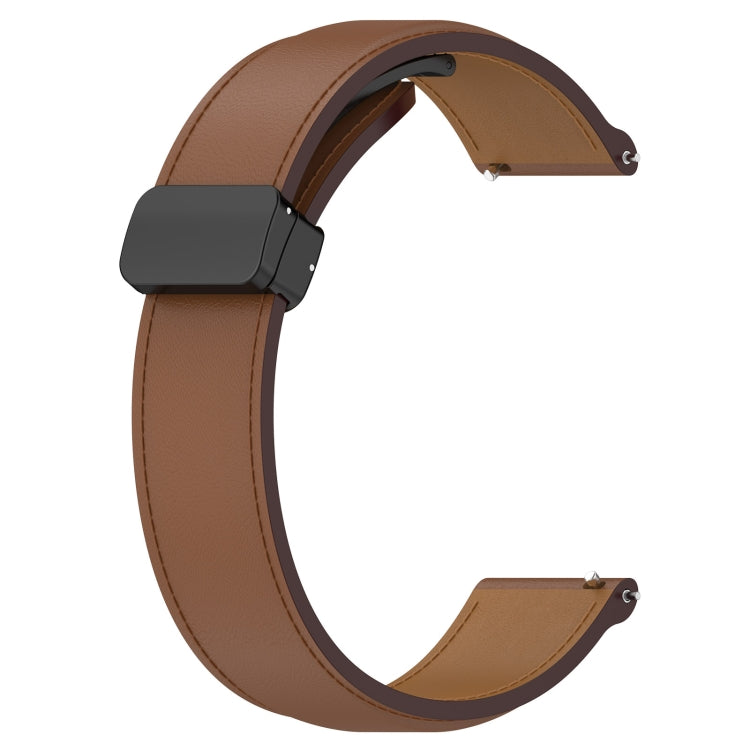 For Huawei Watch 4 / Watch 4 Pro Folding Buckle Genuine Leather Watch Band(Brown) by bashfashion