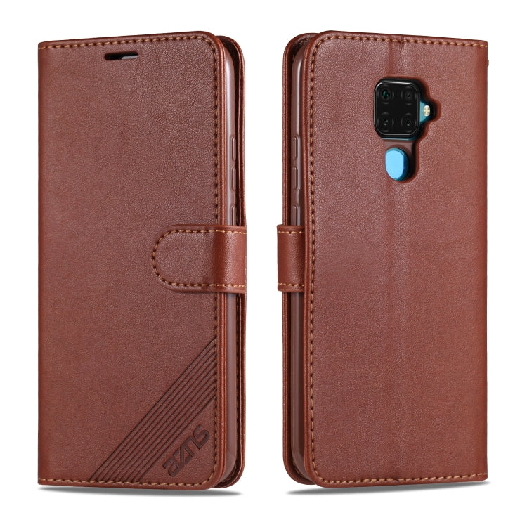 For Huawei Mate 30 Lite / Nova 5i Pro AZNS Sheepskin Texture Horizontal Flip Leather Case with Holder & Card Slots & Wallet(Brown) by AZNS