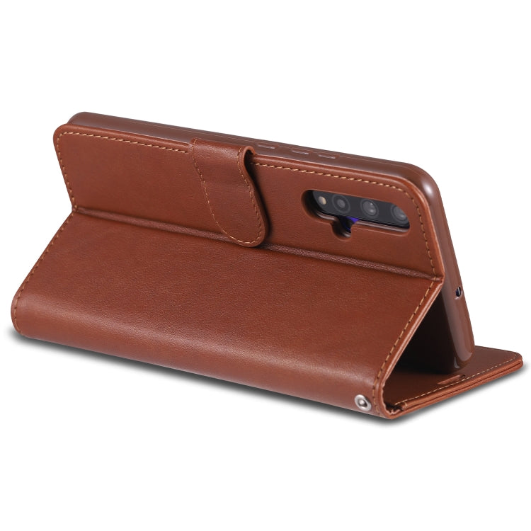 For Huawei Nova 5 / 5 Pro AZNS Sheepskin Texture Horizontal Flip Leather Case with Holder & Card Slots & Wallet(Brown) by AZNS