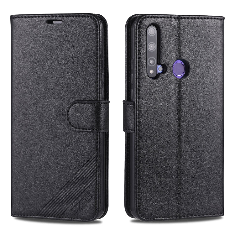 For Huawei Nova 5i / P20 Lite(2019) AZNS Sheepskin Texture Horizontal Flip Leather Case with Holder & Card Slots & Wallet(Black) by AZNS