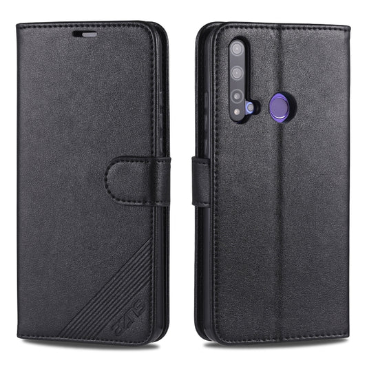 For Huawei Nova 5i / P20 Lite(2019) AZNS Sheepskin Texture Horizontal Flip Leather Case with Holder & Card Slots & Wallet(Black) by AZNS