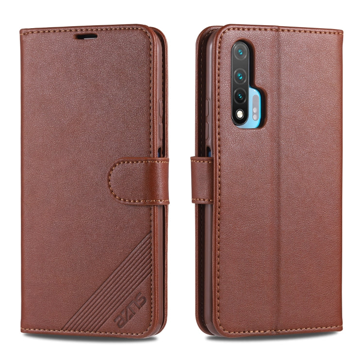 For Huawei Nova 6 AZNS Sheepskin Texture Horizontal Flip Leather Case with Holder & Card Slots & Wallet(Brown) by AZNS