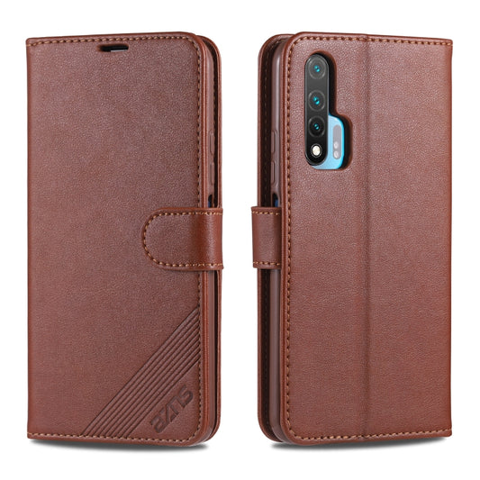 For Huawei Nova 6 AZNS Sheepskin Texture Horizontal Flip Leather Case with Holder & Card Slots & Wallet(Brown) by AZNS