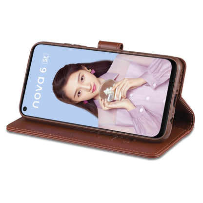 For Huawei Nova 6 SE AZNS Sheepskin Texture Horizontal Flip Leather Case with Holder & Card Slots & Wallet(Red) by AZNS