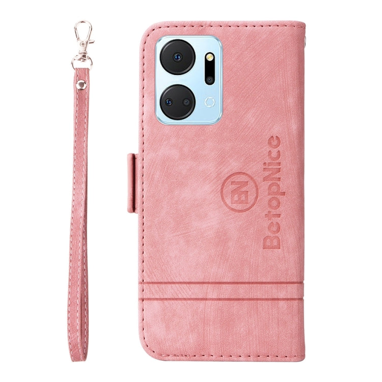 For Honor X7a / Play7T BETOPNICE Dual-side Buckle Leather Phone Case(Pink) by BETOPNICE
