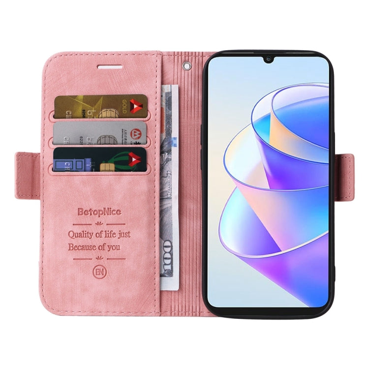For Honor X7a / Play7T BETOPNICE Dual-side Buckle Leather Phone Case(Pink) by BETOPNICE