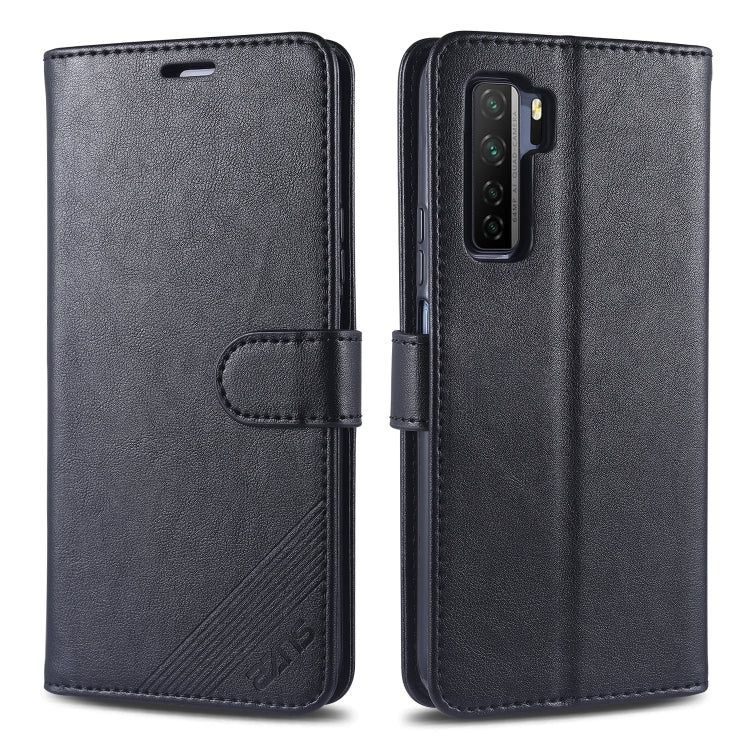 For Huawei Nova 7 SE AZNS Sheepskin Texture Horizontal Flip Leather Case with Holder & Card Slots & Wallet(Black) by AZNS