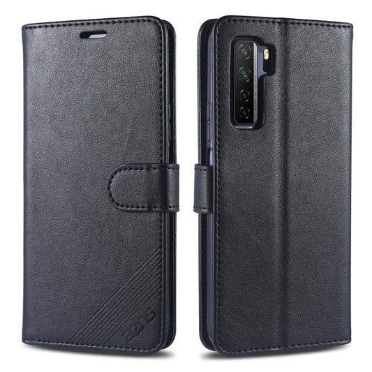 For Huawei Nova 7 SE AZNS Sheepskin Texture Horizontal Flip Leather Case with Holder & Card Slots & Wallet(Black) by AZNS