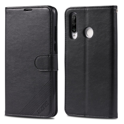 For Huawei P30 Lite / Nova 4E AZNS Sheepskin Texture Horizontal Flip Leather Case with Holder & Card Slots & Wallet(Black) by AZNS