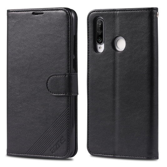 For Huawei P30 Lite / Nova 4E AZNS Sheepskin Texture Horizontal Flip Leather Case with Holder & Card Slots & Wallet(Black) by AZNS