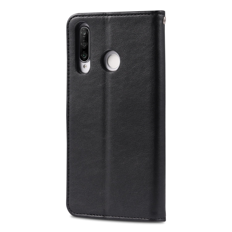 For Huawei P30 Lite / Nova 4E AZNS Sheepskin Texture Horizontal Flip Leather Case with Holder & Card Slots & Wallet(Black) by AZNS