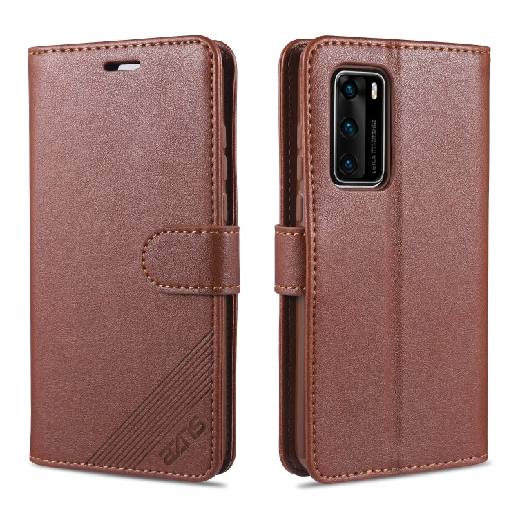 For Huawei P40 / P40 Pro AZNS Sheepskin Texture Horizontal Flip Leather Case with Holder & Card Slots & Wallet(Brown) by AZNS