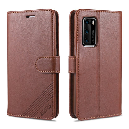 For Huawei P40 / P40 Pro AZNS Sheepskin Texture Horizontal Flip Leather Case with Holder & Card Slots & Wallet(Brown) by AZNS