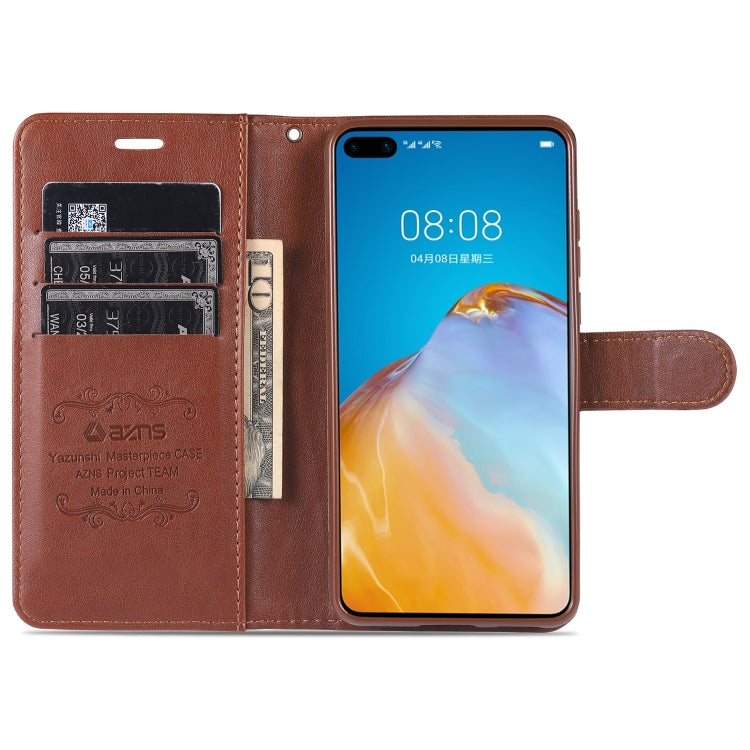 For Huawei P40 / P40 Pro AZNS Sheepskin Texture Horizontal Flip Leather Case with Holder & Card Slots & Wallet(Brown) by AZNS