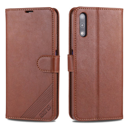 For Huawei Honor 9X AZNS Sheepskin Texture Horizontal Flip Leather Case with Holder & Card Slots & Wallet(Brown) by AZNS