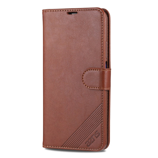 For Huawei Honor 9X AZNS Sheepskin Texture Horizontal Flip Leather Case with Holder & Card Slots & Wallet(Brown) by AZNS