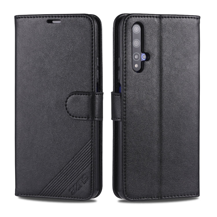 For Huawei Honor 20 AZNS Sheepskin Texture Horizontal Flip Leather Case with Holder & Card Slots & Wallet(Black) by AZNS
