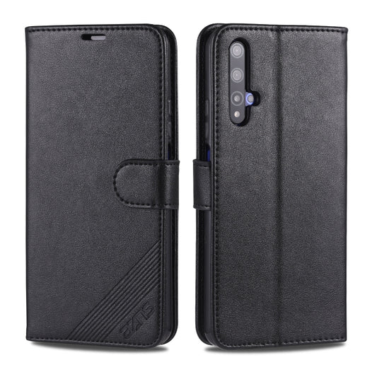 For Huawei Honor 20 AZNS Sheepskin Texture Horizontal Flip Leather Case with Holder & Card Slots & Wallet(Black) by AZNS