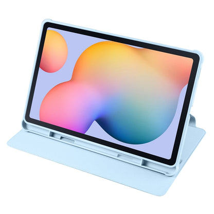 For Samsung Galaxy Tab S6 Lite P610 Acrylic 360 Degree Rotation Smart Tablet Leather Case(Ice Blue) by bashfashion