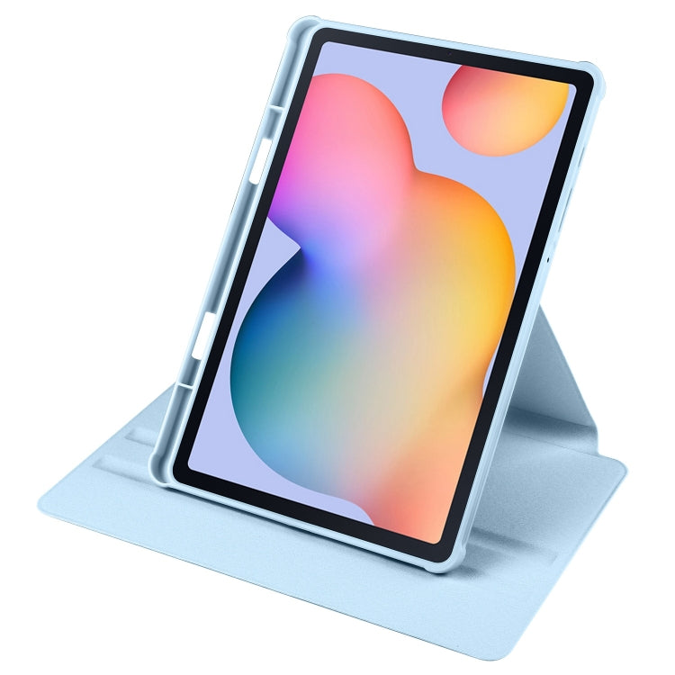 For Samsung Galaxy Tab S6 Lite P610 Acrylic 360 Degree Rotation Smart Tablet Leather Case(Ice Blue) by bashfashion