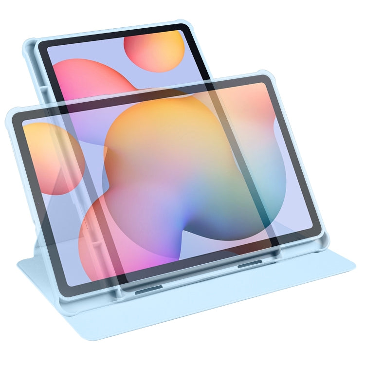 For Samsung Galaxy Tab S6 Lite P610 Acrylic 360 Degree Rotation Smart Tablet Leather Case(Ice Blue) by bashfashion