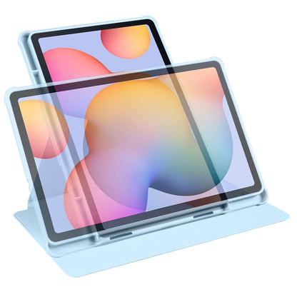 For Samsung Galaxy Tab S6 Lite P610 Acrylic 360 Degree Rotation Smart Tablet Leather Case(Ice Blue) by bashfashion