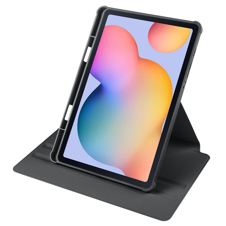 For Samsung Galaxy Tab S6 Lite P610 Acrylic 360 Degree Rotation Smart Tablet Leather Case(Black) by bashfashion