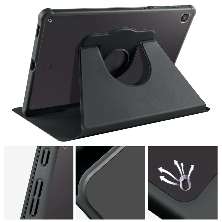 For Samsung Galaxy Tab S6 Lite P610 Acrylic 360 Degree Rotation Smart Tablet Leather Case(Black) by bashfashion