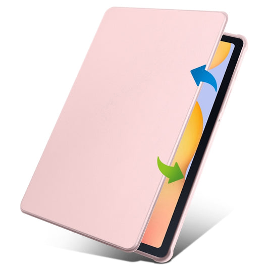 For Samsung Galaxy Tab S6 Lite P610 Acrylic 360 Degree Rotation Smart Tablet Leather Case(Sand Pink) by bashfashion