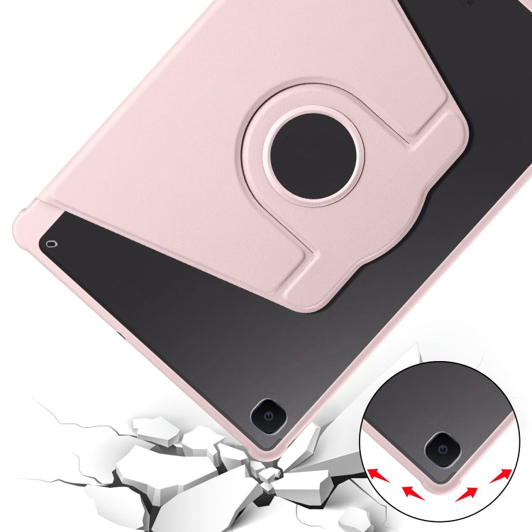 For Samsung Galaxy Tab S6 Lite P610 Acrylic 360 Degree Rotation Smart Tablet Leather Case(Sand Pink) by bashfashion