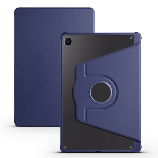 For Samsung Galaxy Tab S6 Lite P610 Acrylic 360 Degree Rotation Smart Tablet Leather Case(Dark Blue) by bashfashion