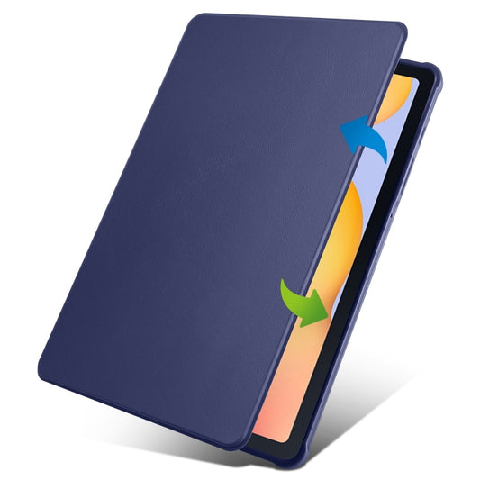 For Samsung Galaxy Tab S6 Lite P610 Acrylic 360 Degree Rotation Smart Tablet Leather Case(Dark Blue) by bashfashion