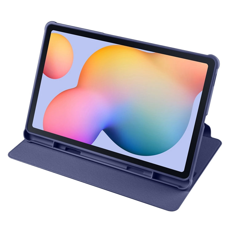 For Samsung Galaxy Tab S6 Lite P610 Acrylic 360 Degree Rotation Smart Tablet Leather Case(Dark Blue) by bashfashion