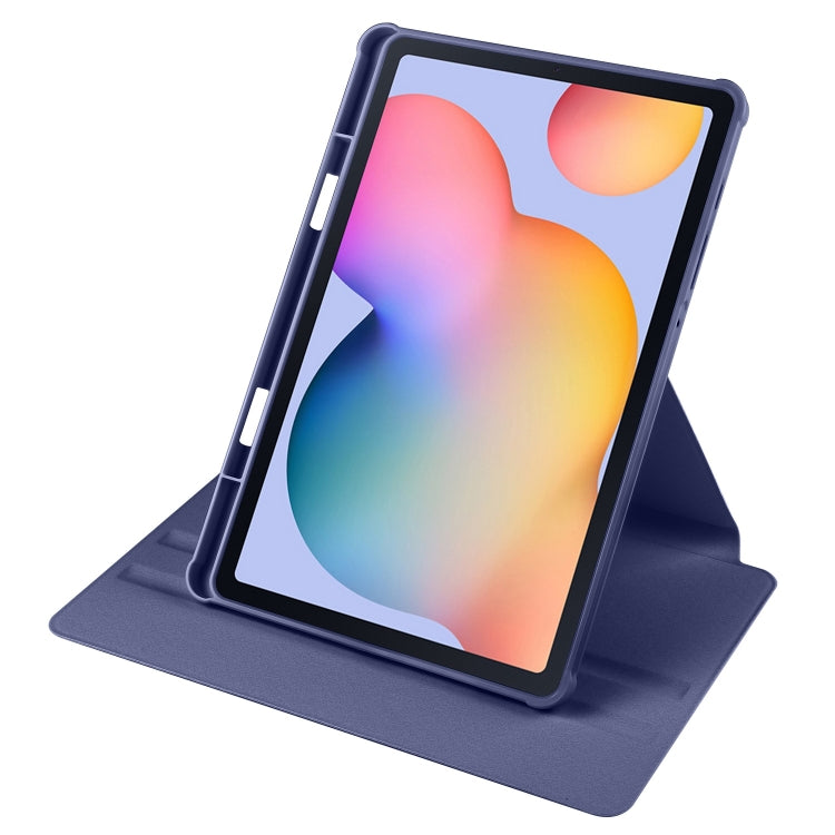 For Samsung Galaxy Tab S6 Lite P610 Acrylic 360 Degree Rotation Smart Tablet Leather Case(Dark Blue) by bashfashion