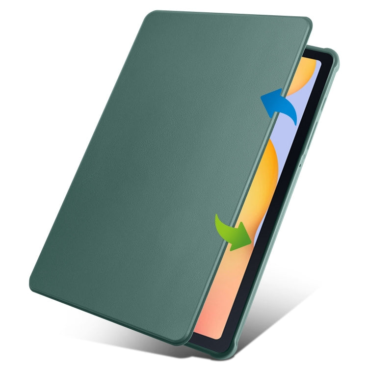 For Samsung Galaxy Tab S6 Lite P610 Acrylic 360 Degree Rotation Smart Tablet Leather Case(Dark Green) by bashfashion