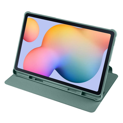 For Samsung Galaxy Tab S6 Lite P610 Acrylic 360 Degree Rotation Smart Tablet Leather Case(Dark Green) by bashfashion