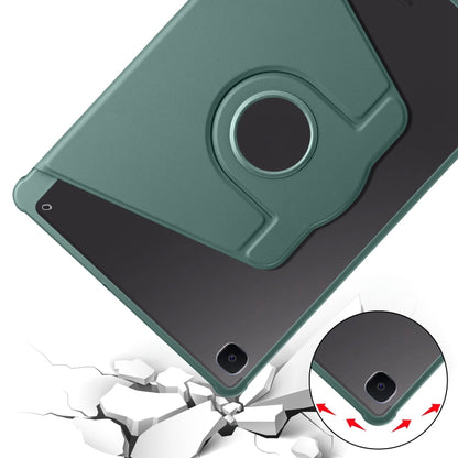 For Samsung Galaxy Tab S6 Lite P610 Acrylic 360 Degree Rotation Smart Tablet Leather Case(Dark Green) by bashfashion