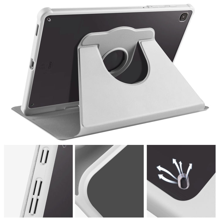 For Samsung Galaxy Tab S6 Lite P610 Acrylic 360 Degree Rotation Smart Tablet Leather Case(Space Grey) by bashfashion