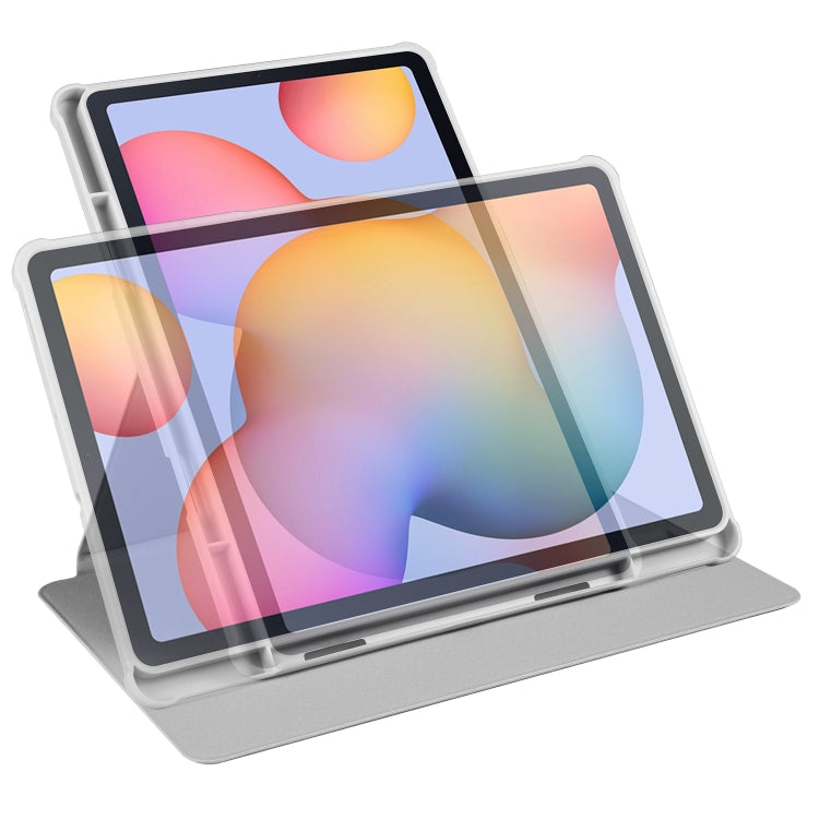 For Samsung Galaxy Tab S6 Lite P610 Acrylic 360 Degree Rotation Smart Tablet Leather Case(Space Grey) by bashfashion