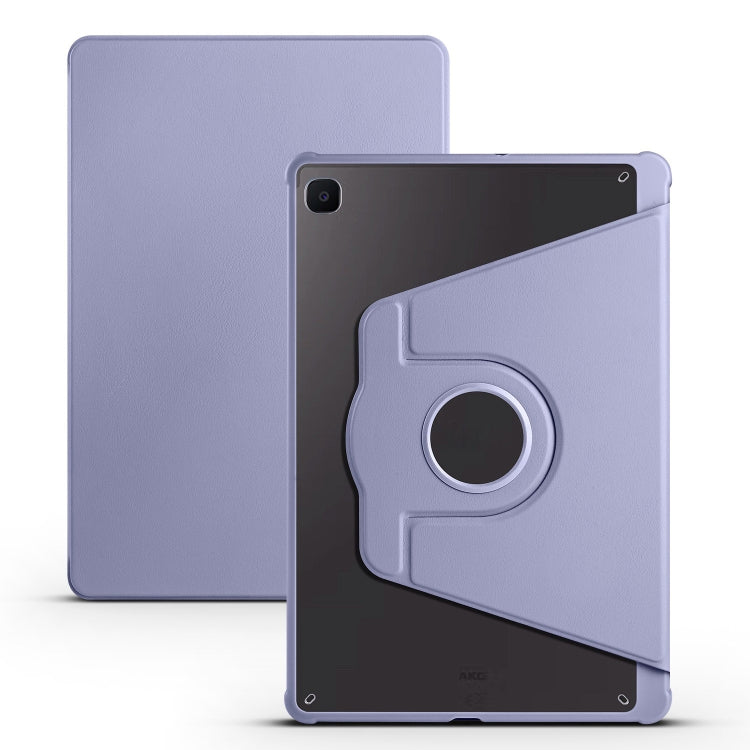 For Samsung Galaxy Tab S6 Lite P610 Acrylic 360 Degree Rotation Smart Tablet Leather Case(Lavender Purple) by bashfashion