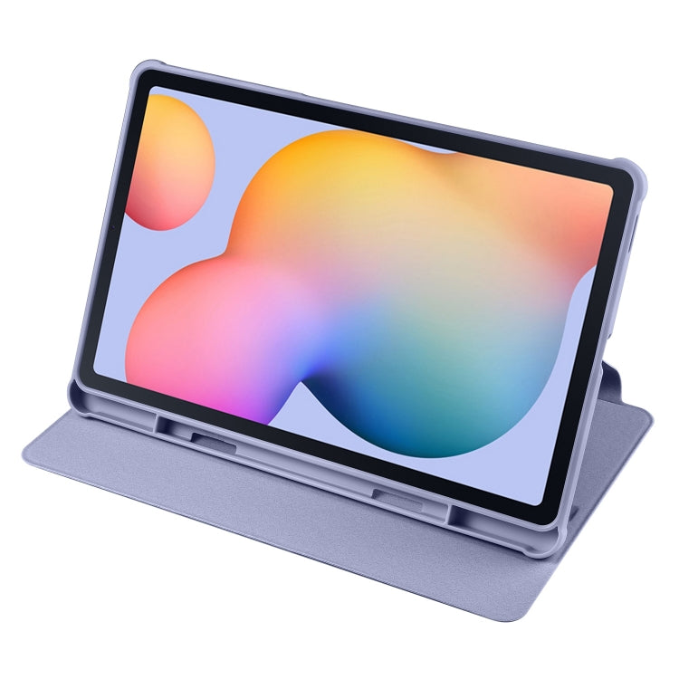 For Samsung Galaxy Tab S6 Lite P610 Acrylic 360 Degree Rotation Smart Tablet Leather Case(Lavender Purple) by bashfashion