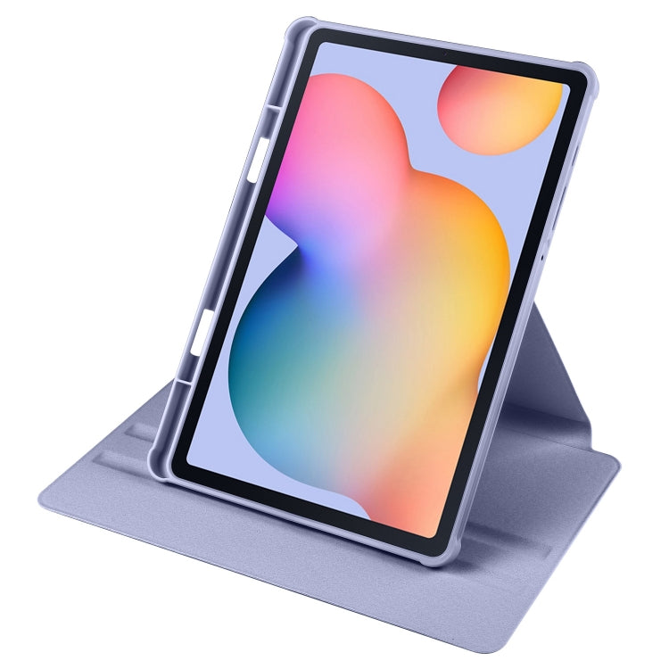 For Samsung Galaxy Tab S6 Lite P610 Acrylic 360 Degree Rotation Smart Tablet Leather Case(Lavender Purple) by bashfashion