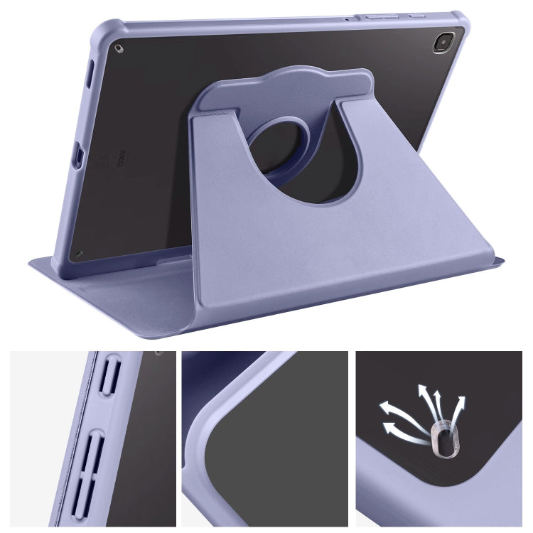 For Samsung Galaxy Tab S6 Lite P610 Acrylic 360 Degree Rotation Smart Tablet Leather Case(Lavender Purple) by bashfashion