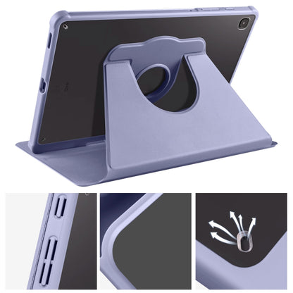 For Samsung Galaxy Tab S6 Lite P610 Acrylic 360 Degree Rotation Smart Tablet Leather Case(Lavender Purple) by bashfashion