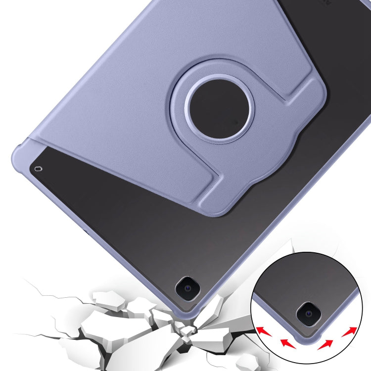 For Samsung Galaxy Tab S6 Lite P610 Acrylic 360 Degree Rotation Smart Tablet Leather Case(Lavender Purple) by bashfashion