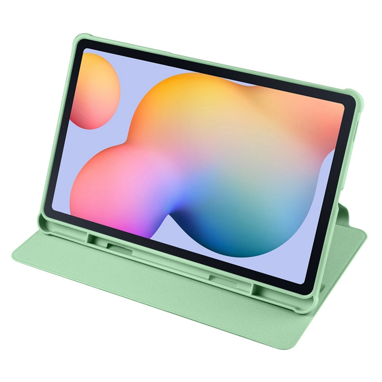 For Samsung Galaxy Tab S6 Lite P610 Acrylic 360 Degree Rotation Smart Tablet Leather Case(Green) by bashfashion