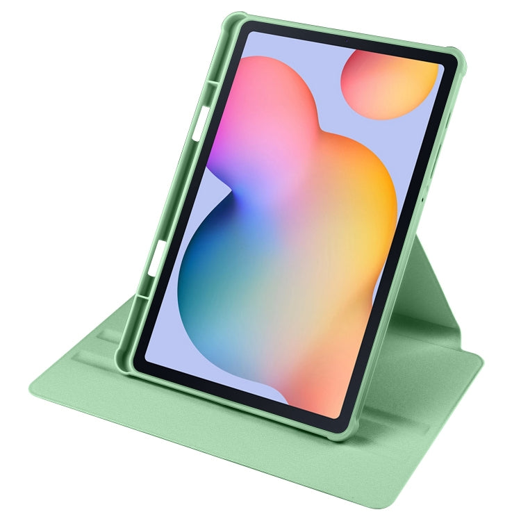 For Samsung Galaxy Tab S6 Lite P610 Acrylic 360 Degree Rotation Smart Tablet Leather Case(Green) by bashfashion