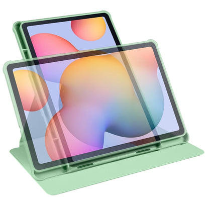 For Samsung Galaxy Tab S6 Lite P610 Acrylic 360 Degree Rotation Smart Tablet Leather Case(Green) by bashfashion