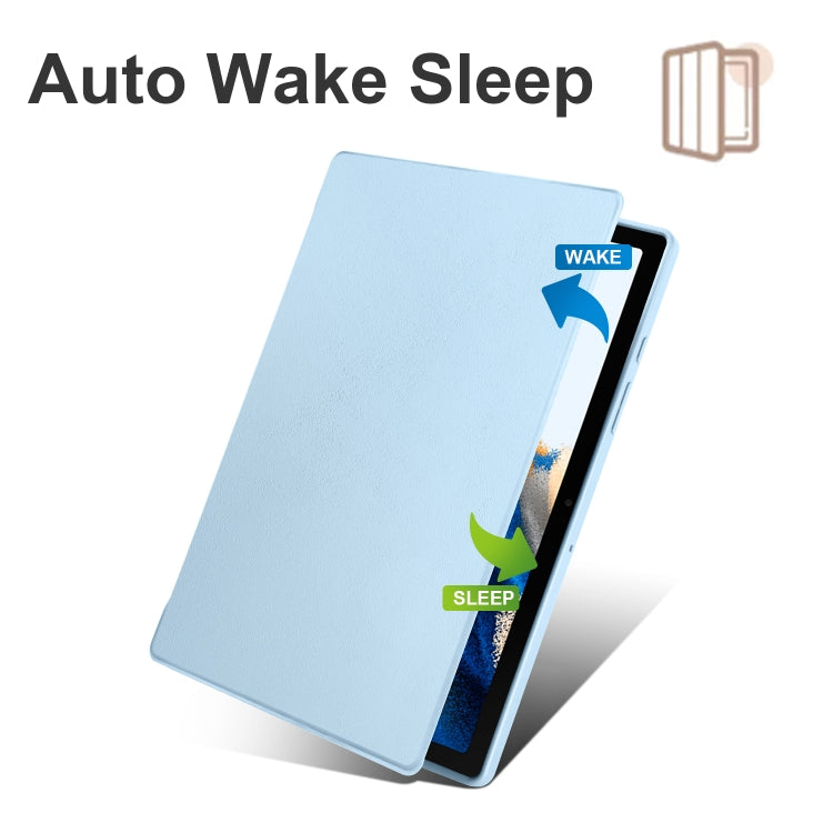 For Samsung Galaxy Tab A8 Acrylic 360 Degree Rotation Smart Tablet Leather Case(Ice Blue) by bashfashion